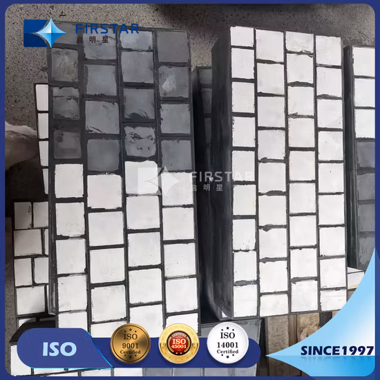 뜨거운 가황 고충격 마모 방지 고무 세라믹 마모 라이너